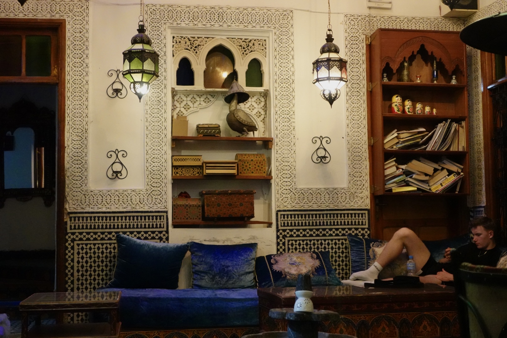 Downstairs common area in Riad Verus, Fez, Morocco
