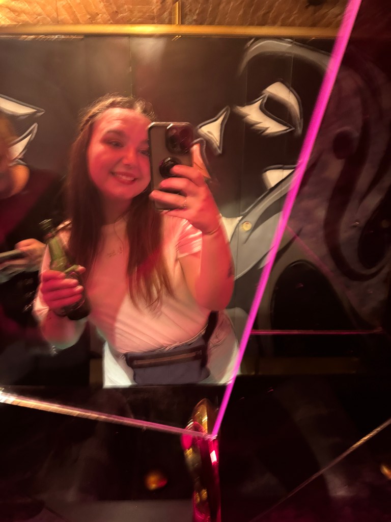 mirror selfie in Chillout Hostel's nightclub
