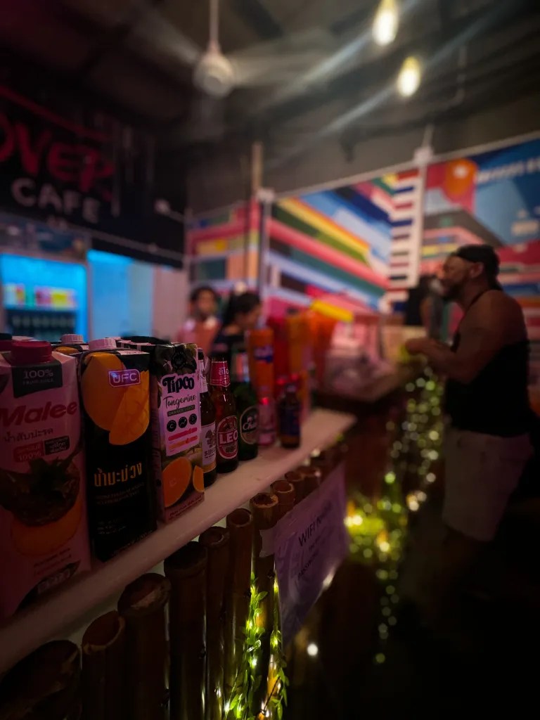 Bar area at Revolution Hostel Bangkok