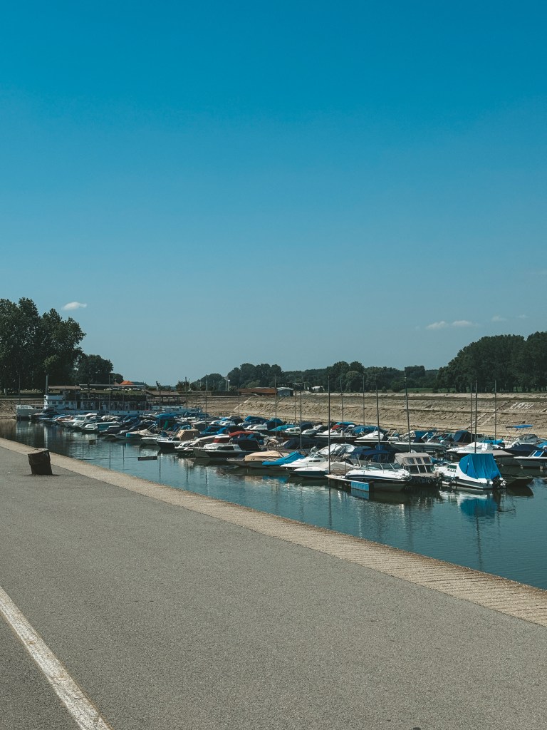 Boats along the Drava river